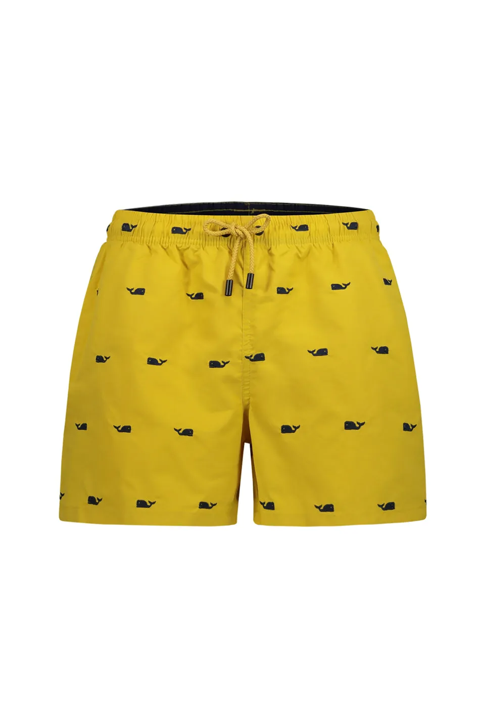 Whale Detail Swim Shorts In Yellow